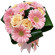 букет из кремовых роз и розовых гербер. Испания